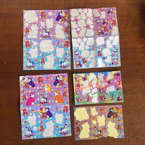 Vintage Lisa Frank sticker lot bundle cats horses rocking horse bear cheetah